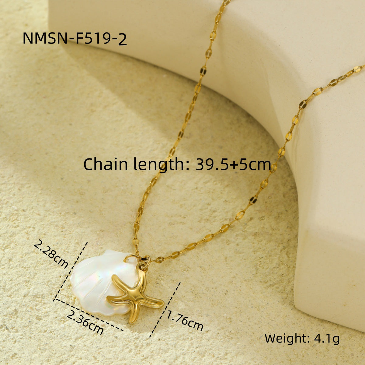 Wholesale  Stainless steel Shell Beach Wind Ocean Series Pendant Necklace