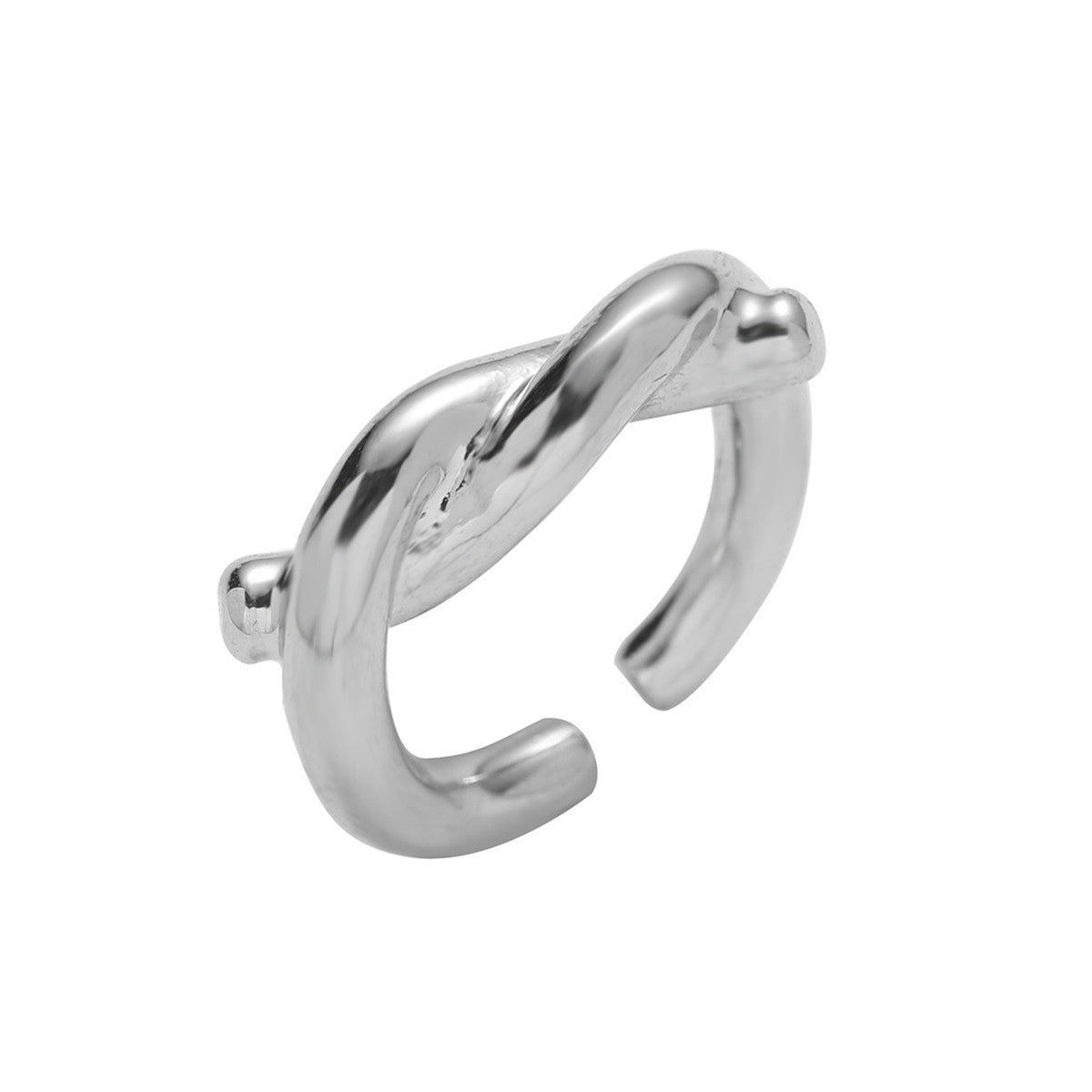 Wholesale Retro High-end Twisted Open Ring Titanium Steel Rings ACC-RS-GouYa007