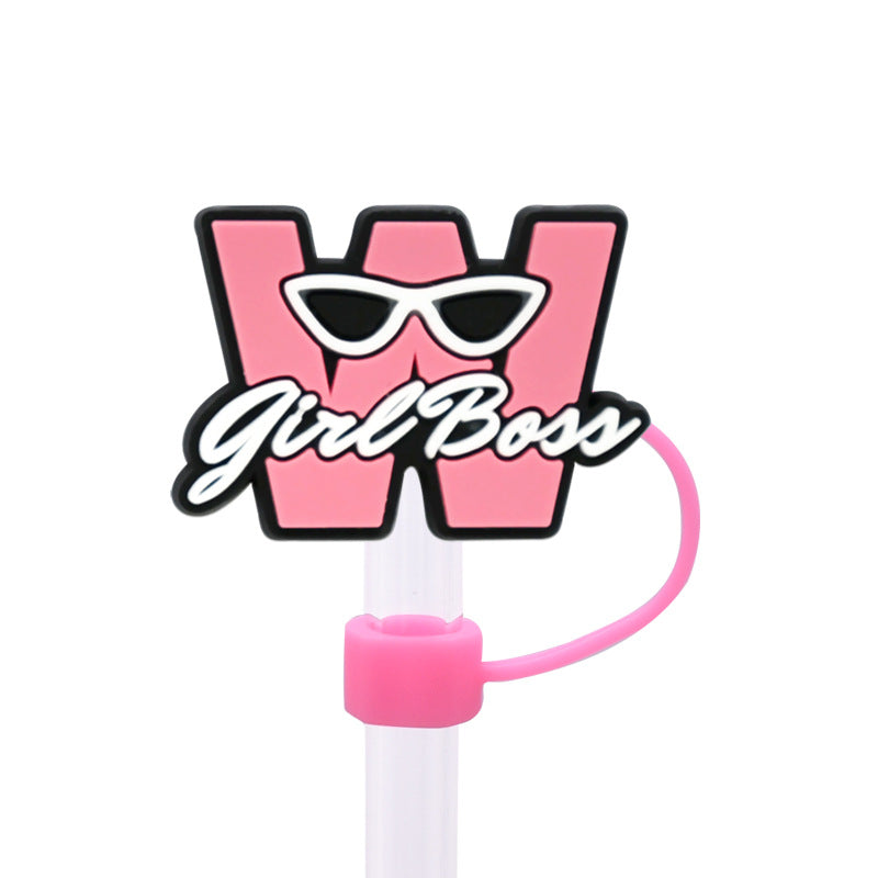 Wholesale Random 100pcs Women's Power Series Straw Cover 10MM Straw Tube Cap