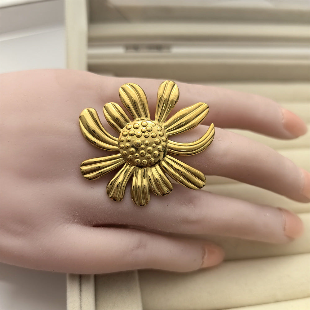 Wholesale Stainless steel  Large Flower and Leaf Rings