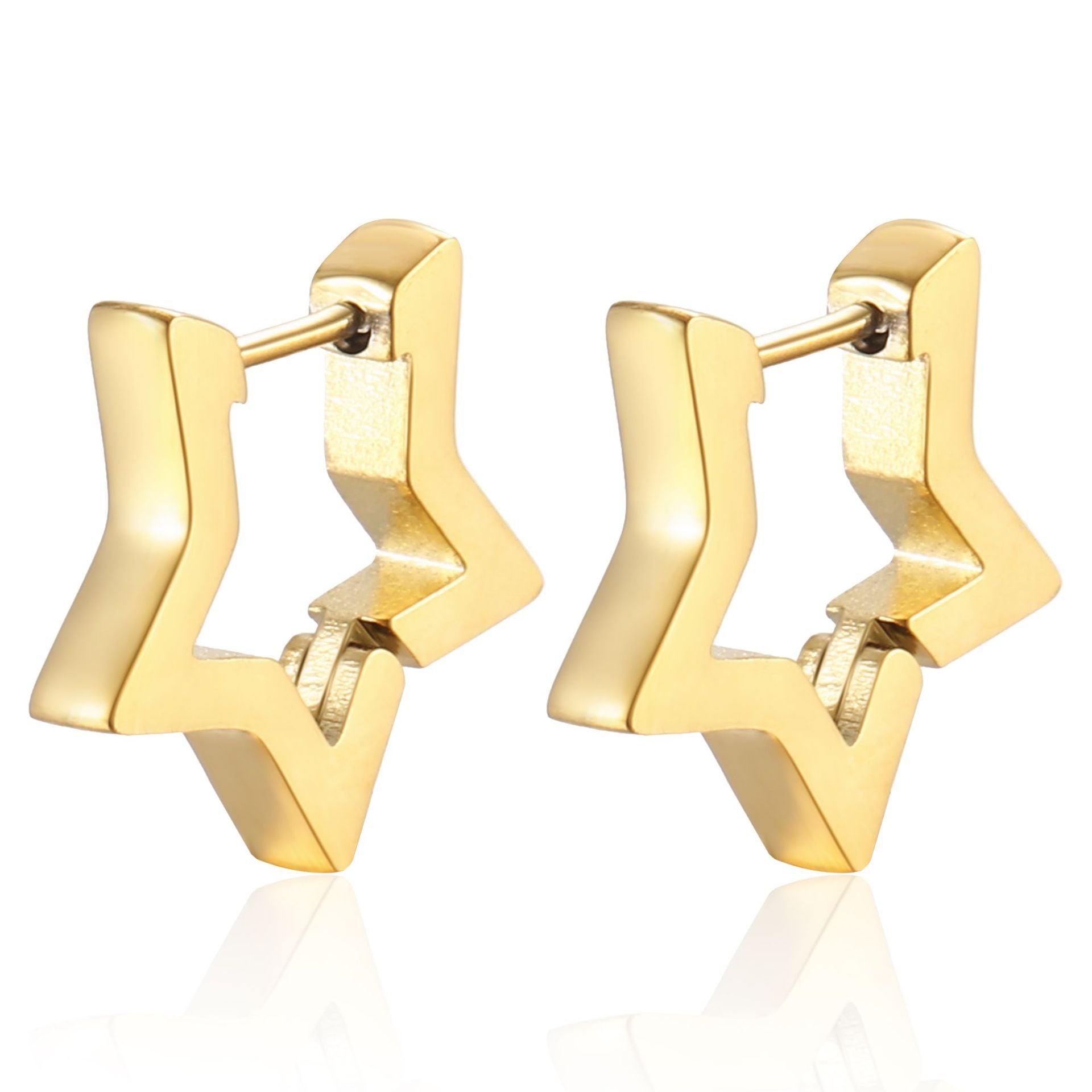 Wholesale Trendy Stainless Steel Geometric Ear Cuffs Unisex Electroplated Steel Tone Jewelry Accessory