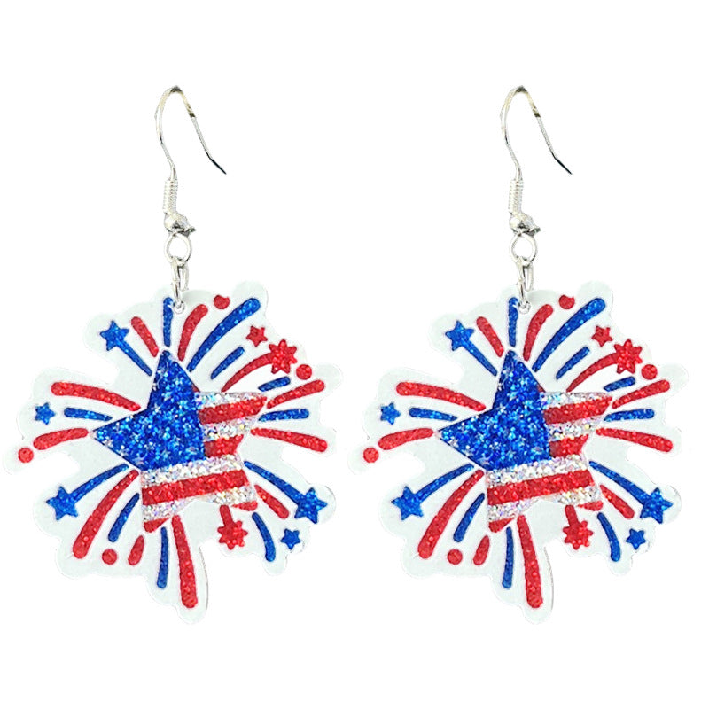 Wholesale Independence Day July 4  Shiny Bald Eagle Boots Butterfly Earrings