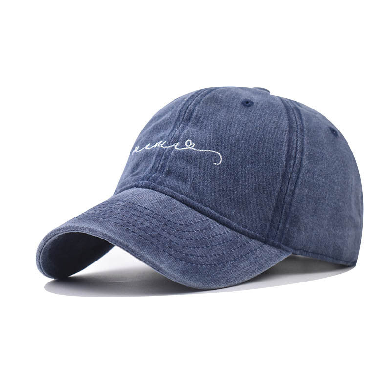 Wholesale Distressed Embroidered Letter Baseball Cap Cotton Adjustable Black Hat Fashion Accessory Gift Boutique Resale