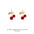 Wholesale  cherry red cute silver needle  alloy earrings