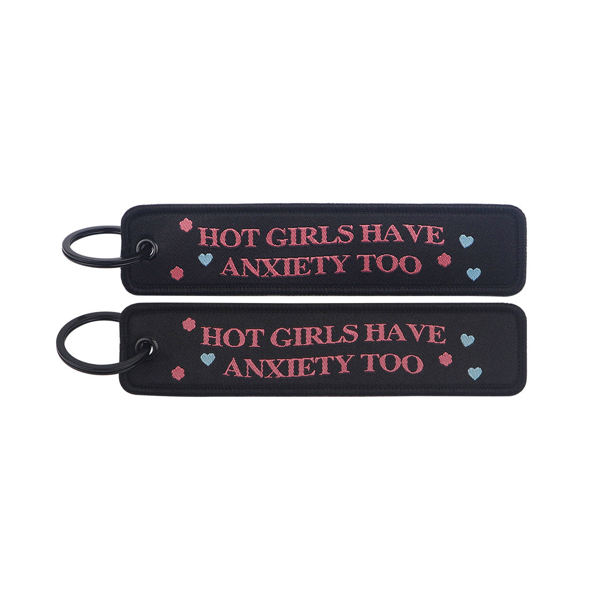 Wholesale famous quotes woven tag English letters keychain