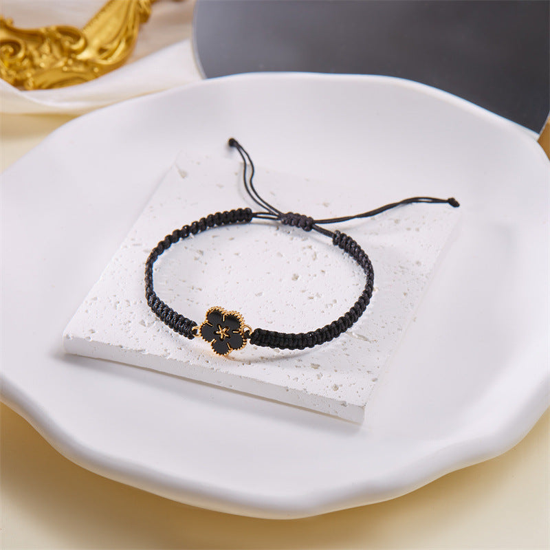 Wholesale Alloy Five-petal Flower Hand-woven Bracelet ACC-BT-FanYou003