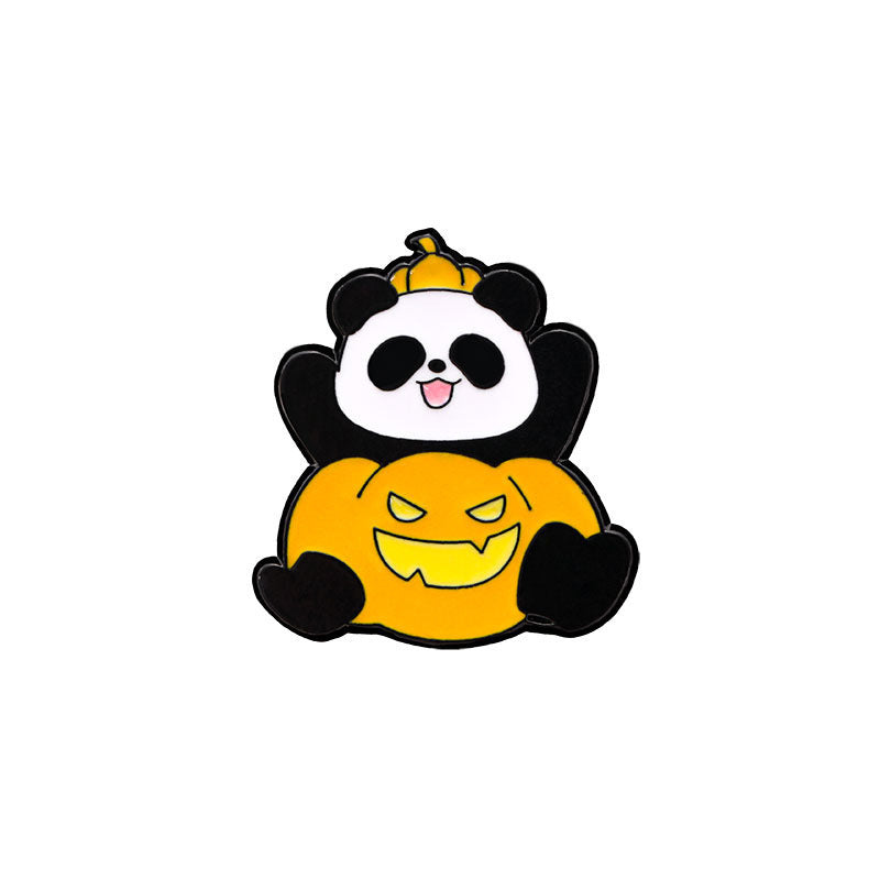 Wholesale  Panda Cartoon Brooch Drip Oil Alloy Badge With Pumpkin Witch Vampire Skull Fashion Accessory For Party Gift Boutique Resale