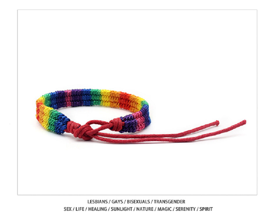 Wholesale LGBT Same-sex Colored Rope Bracelets Six-color Rainbow Hand-woven Miyuki Bracelets ACC-BT-Guangg001
