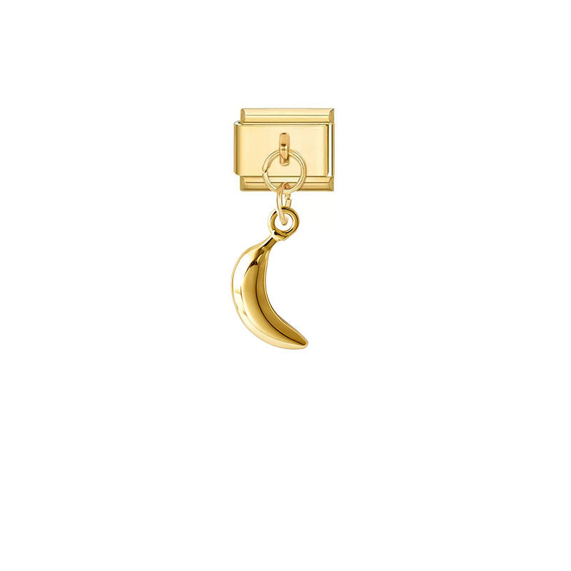 Wholesale Trendy Gold Plated Grape Pendant Jewelry Accessory Stainless Steel Fruit Charm For DIY Craft And Boutique Resale