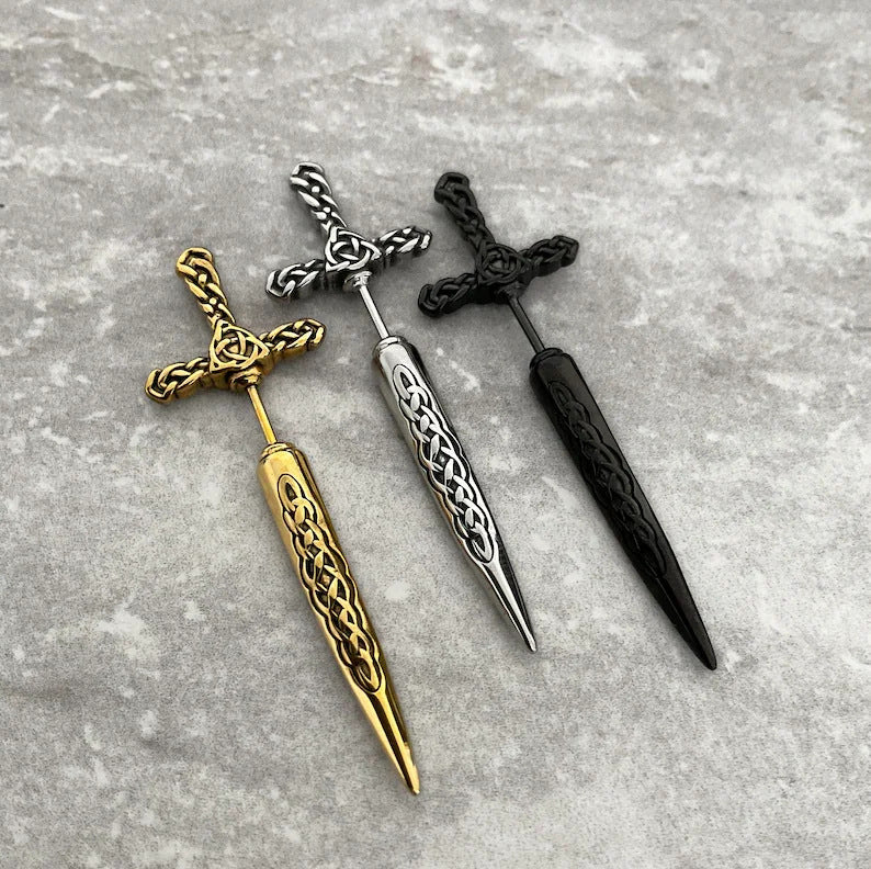 Wholesale  Gothic Retro Women's Sword Ear Nail Creative Cross Dagger Earrings