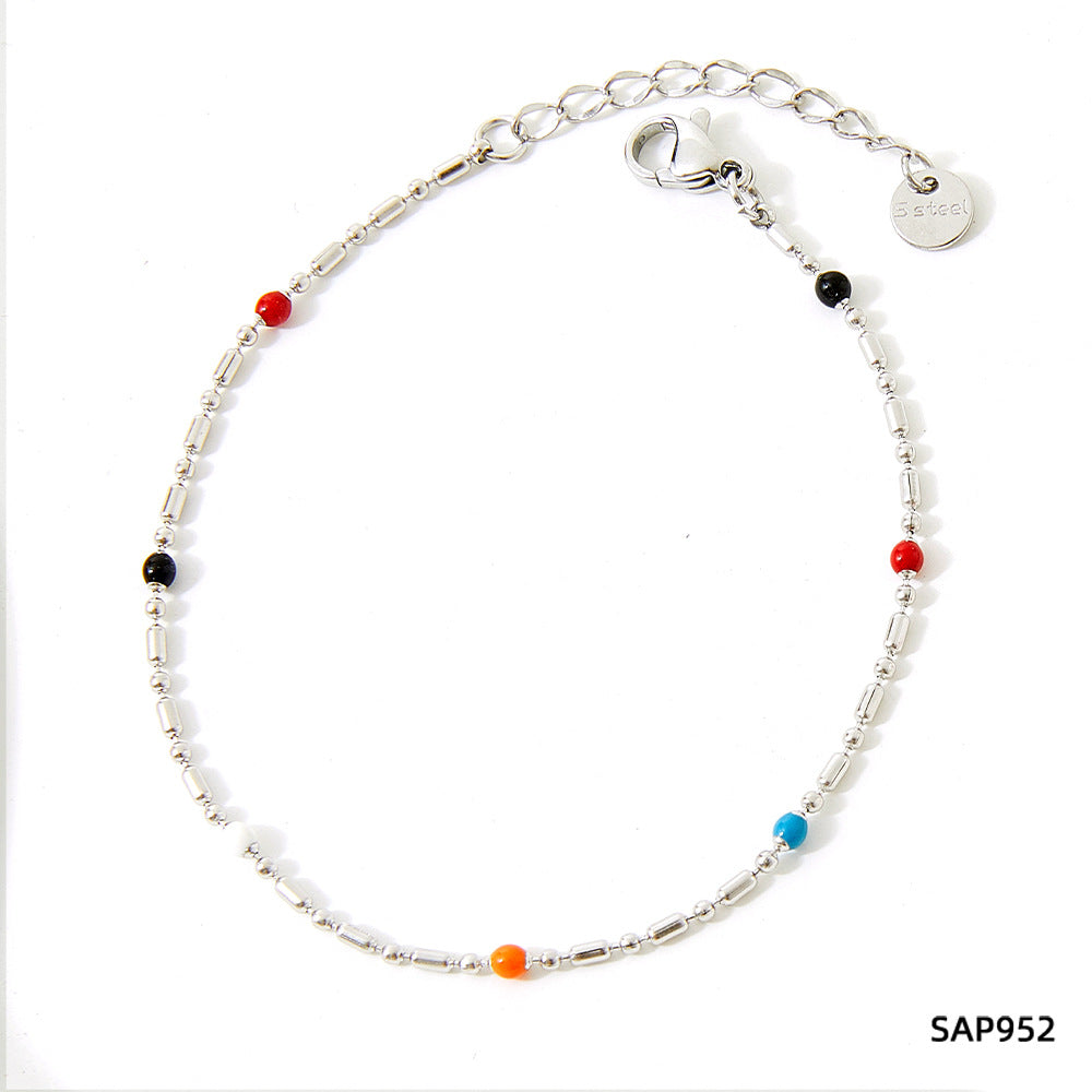 Wholesale Stainless steel bracelet stitching zircon bracelet set