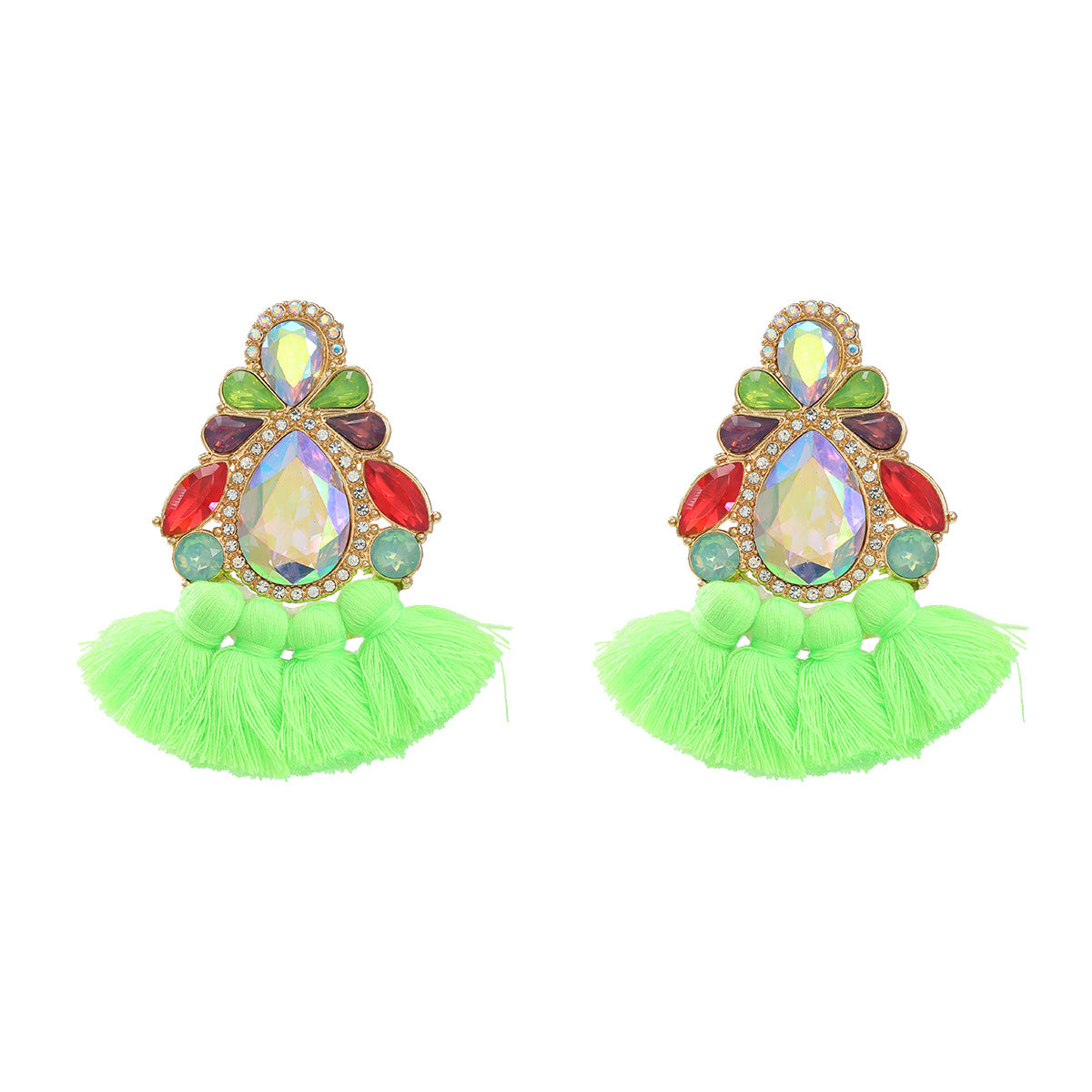 Wholesale Colored Diamond Earrings Tassel Earrings Bohemian ACC-ES-JL032