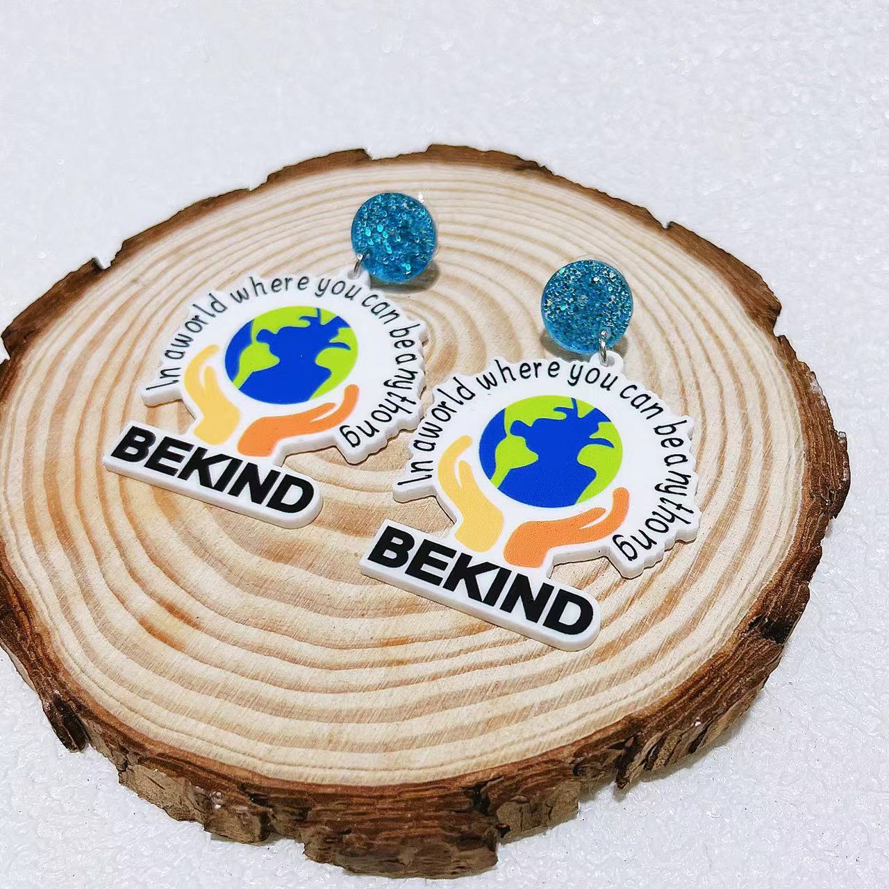 Wholesale Green Round Environmentally Friendly Acrylic Earrings ACC-ES-AnDao013