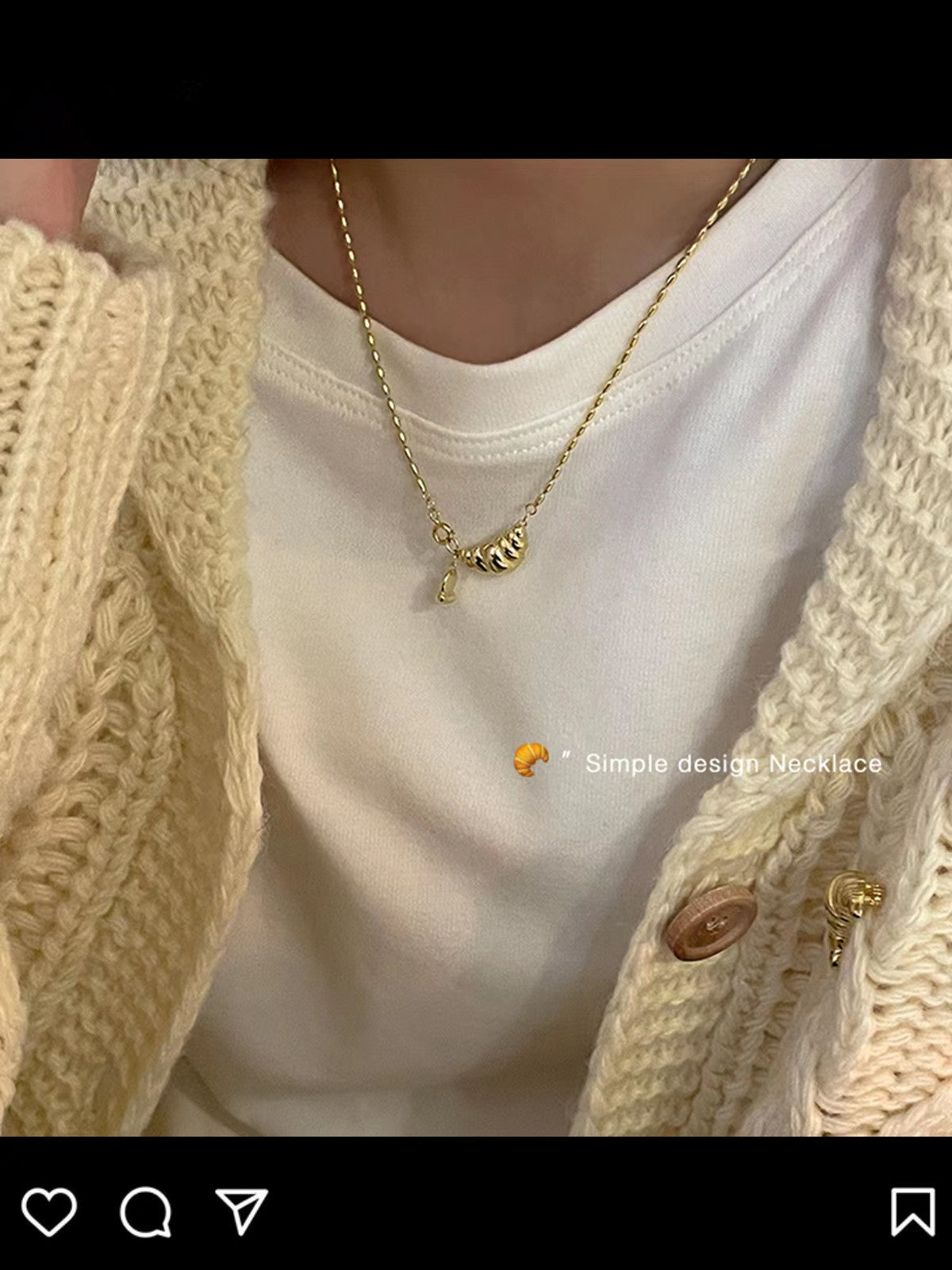 Wholesale horn bag pendant copper plated 18K gold clavicle chain sweater chain