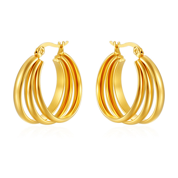 Wholesale Stainless steel C-shaped earrings