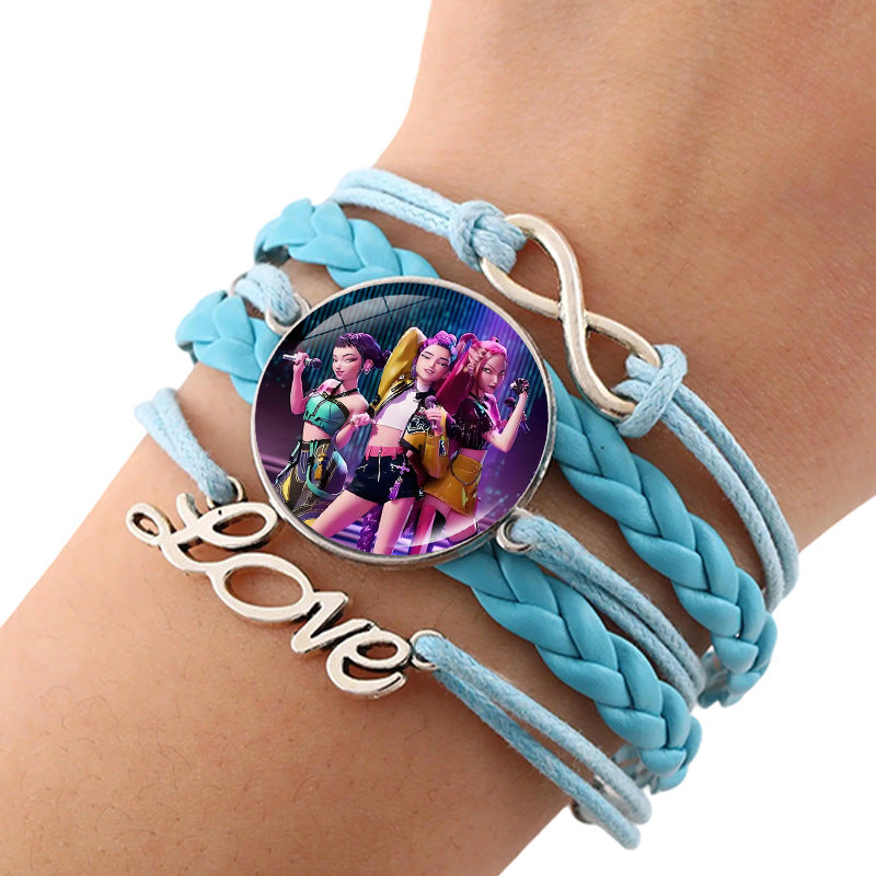 Wholesale kpop anime multi-layer braided bracelet