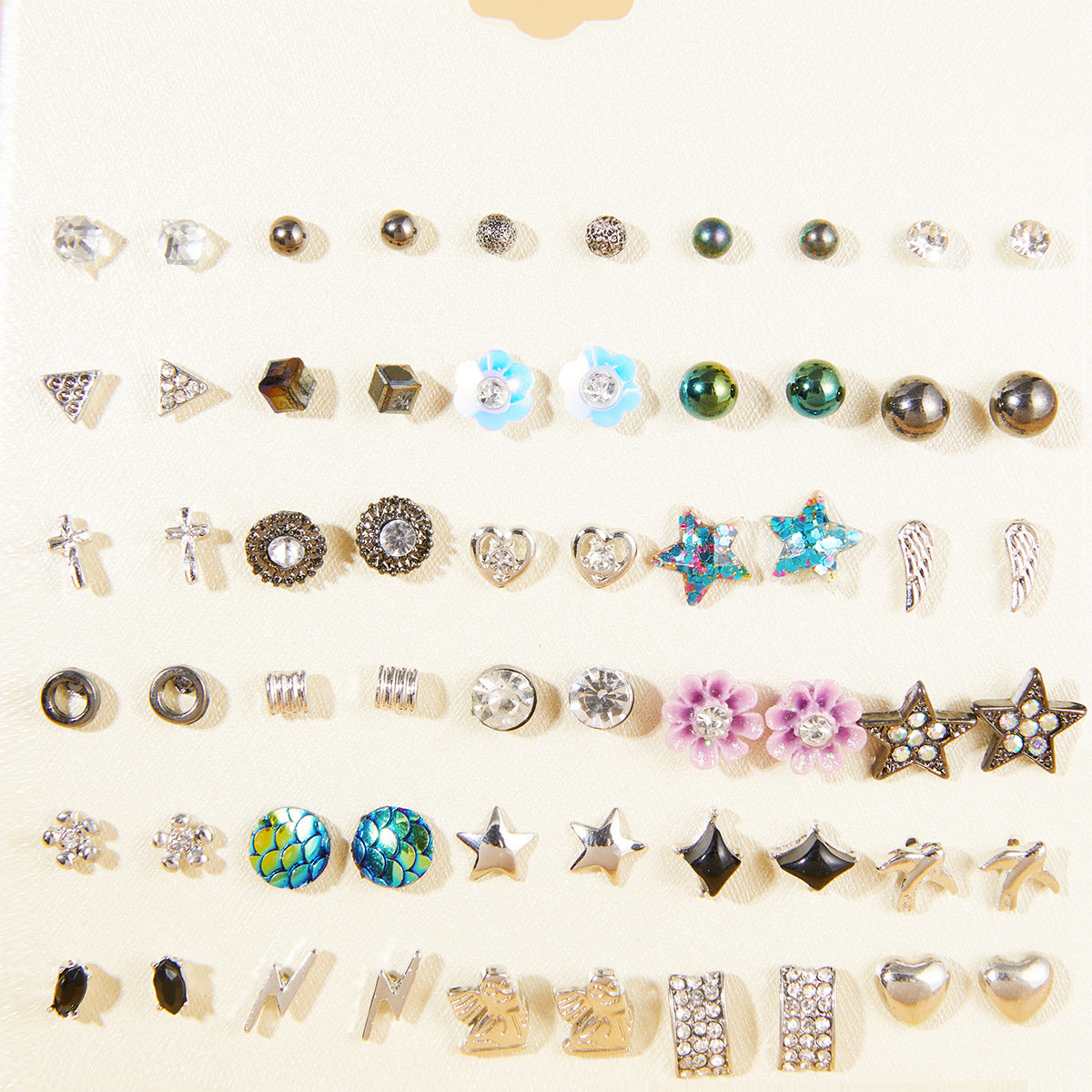 Wholesale 30 pairs/ set of bow flowers starfish butterfly earrings set