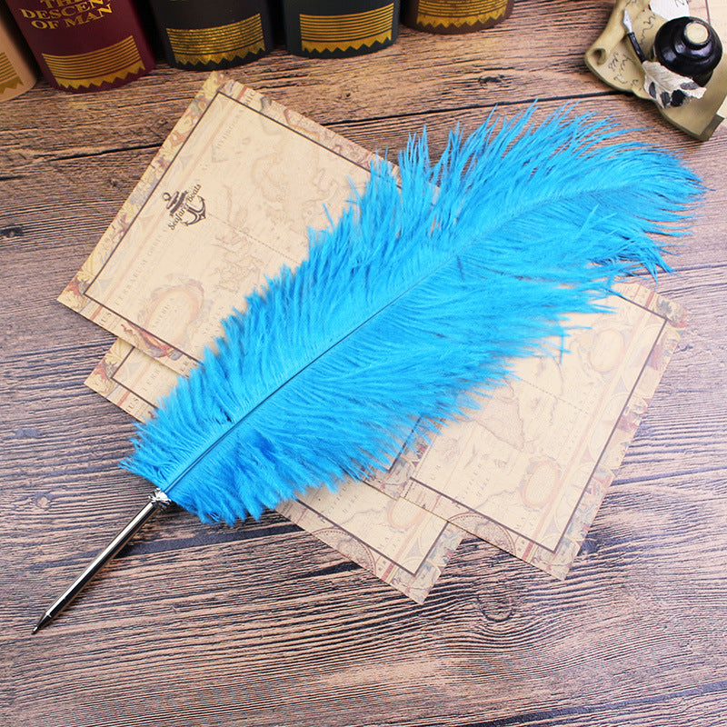 Wholesale  10pcs stationery feather pen ostrich pen ballpoint pen