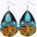 Wholesale Western Denim style Aztec wind drop-shaped leather earrings
