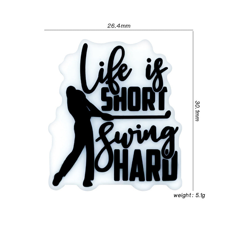 Wholesale 10pcs Cartoon Silicone Beads Golf Boy Image Focal Beads DIY Accessories ACC-BDS-WDX227