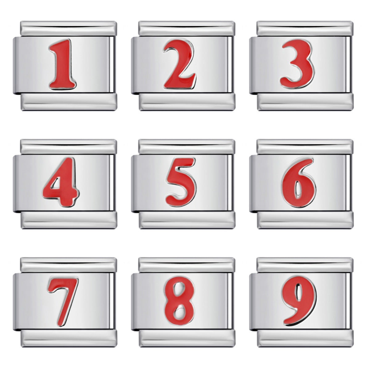 Wholesale Italian Charm Bracelet 9mm DIY Splicing Removable Colorful Arabic Numerals Stainless Steel Composable Bracelet
