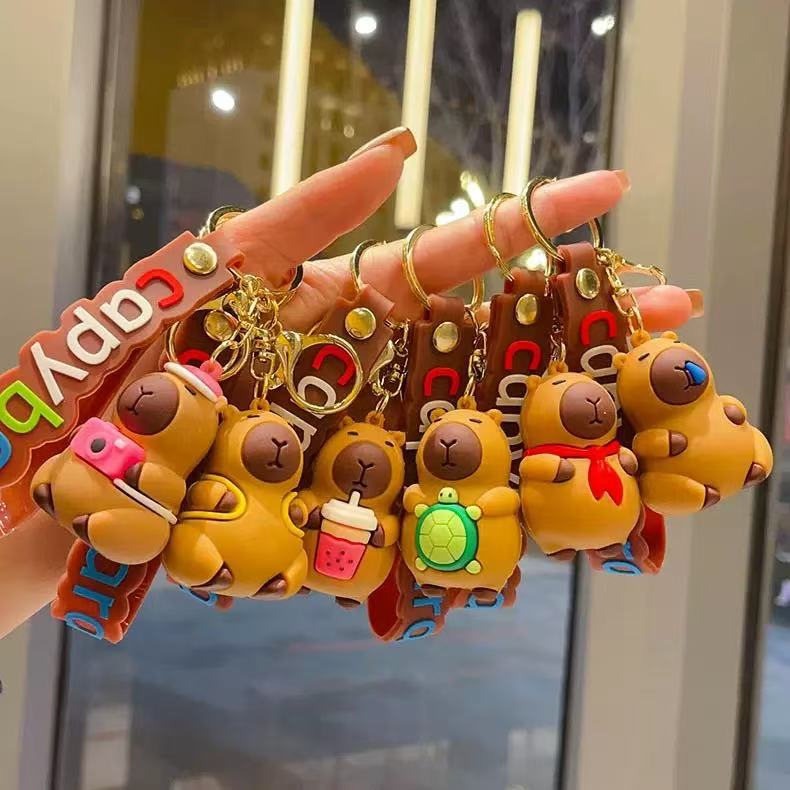 Wholesale Cute Capybara Keychain Bag Pendant Creative Car Key Accessory Boutique Resale