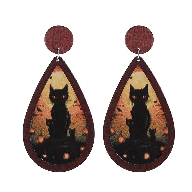 Wholesale  Horror  Acrylic Double-sided Halloween Earrings