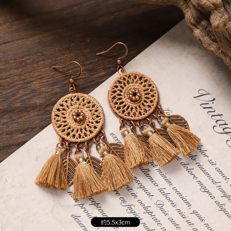 Wholesale Alloy Butterfly Bohemian Earrings Long Tassel Drop Earrings Fashion Accessory for Women Party Wear
