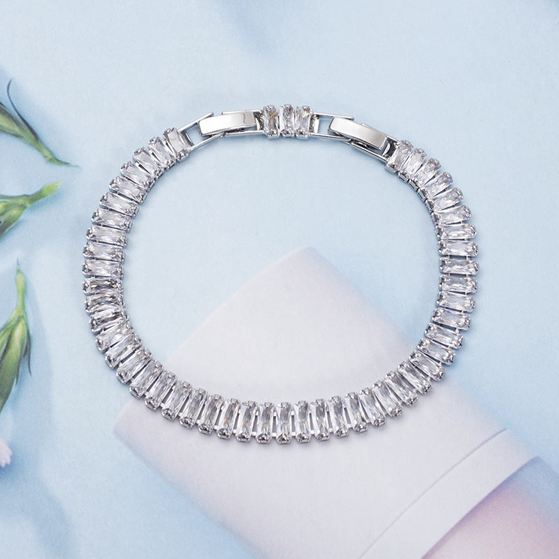 Wholesale Colorful Zircon Full Diamond Claw Chain Colorful Rice Beads Bracelet ACC-BT-Jiay003