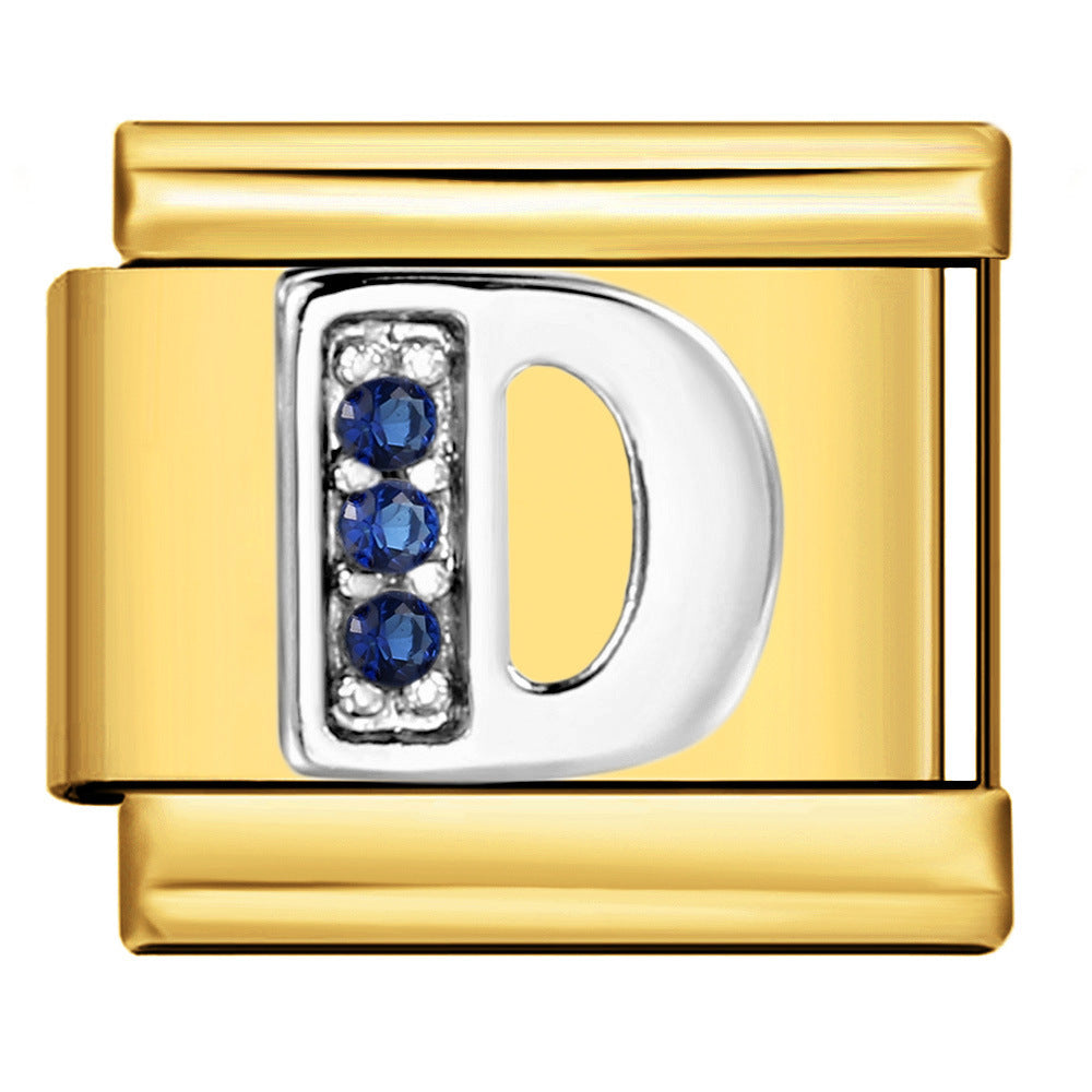 Wholesale 9mm Italian Charm Starter Bracelets DIY Letter Single Section Creative Stainless Steel Composable Bracelet