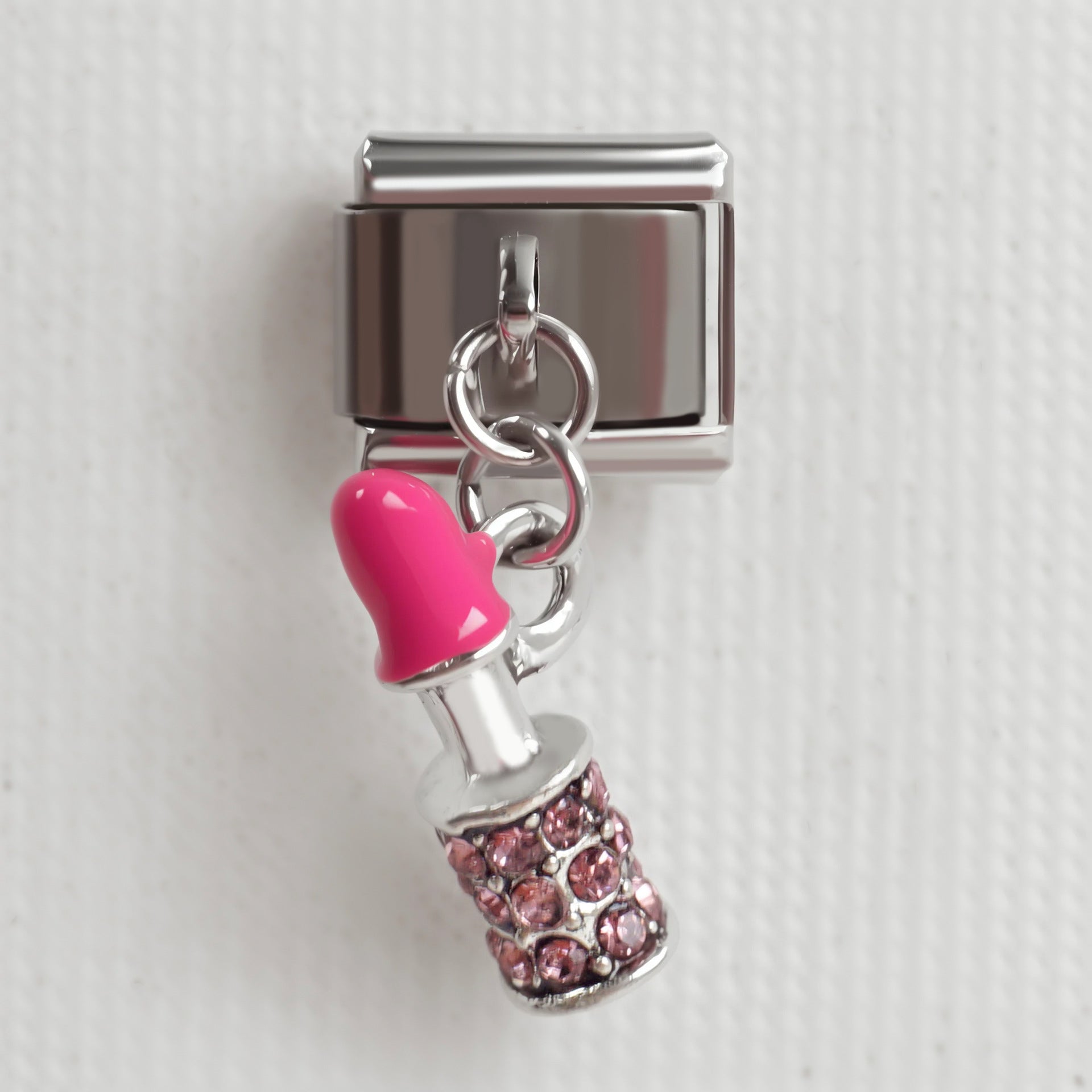 Wholesale 5pcs/pack Makeup &  Accessories Enamel Italian Charms Single Section Creative Stainless Steel Composable Bracelet