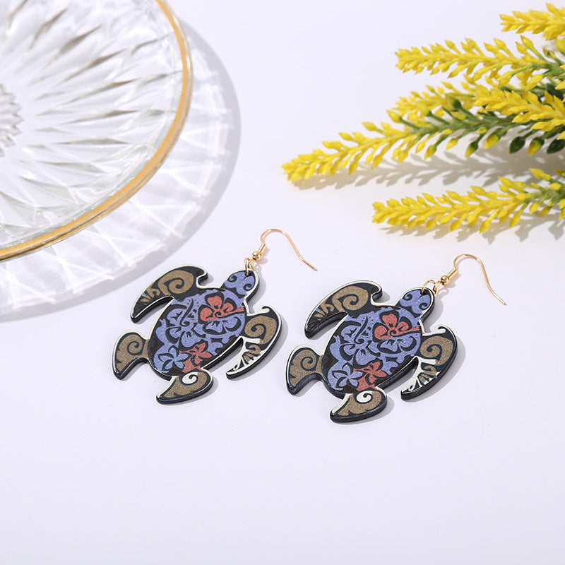 Wholesale Acrylic Turtle Ethnic Style Colored Earrings ACC-ES-YanChen002