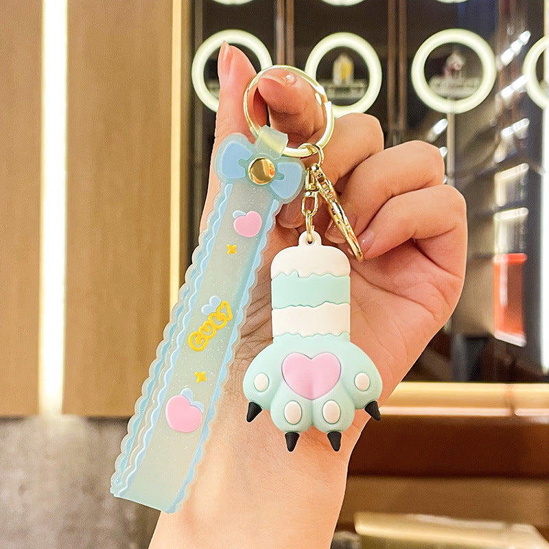 Wholesale Cartoon Dog Paw PVC Soft Glue Keychains Cute Keychain ACC-KC-XJY006