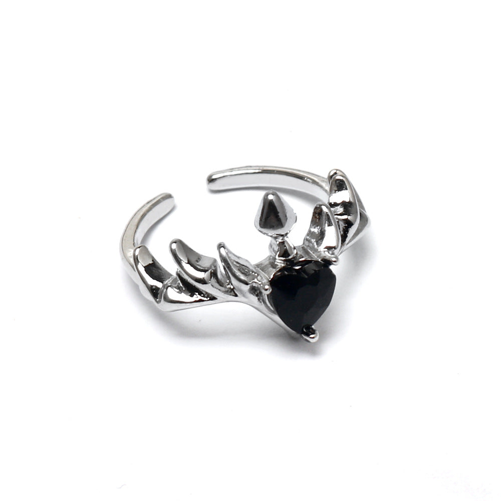 Wholesale Lava Heart Ring Angel Wings Love Cross Dark Gothic Open Rings ACC-RS-HX002