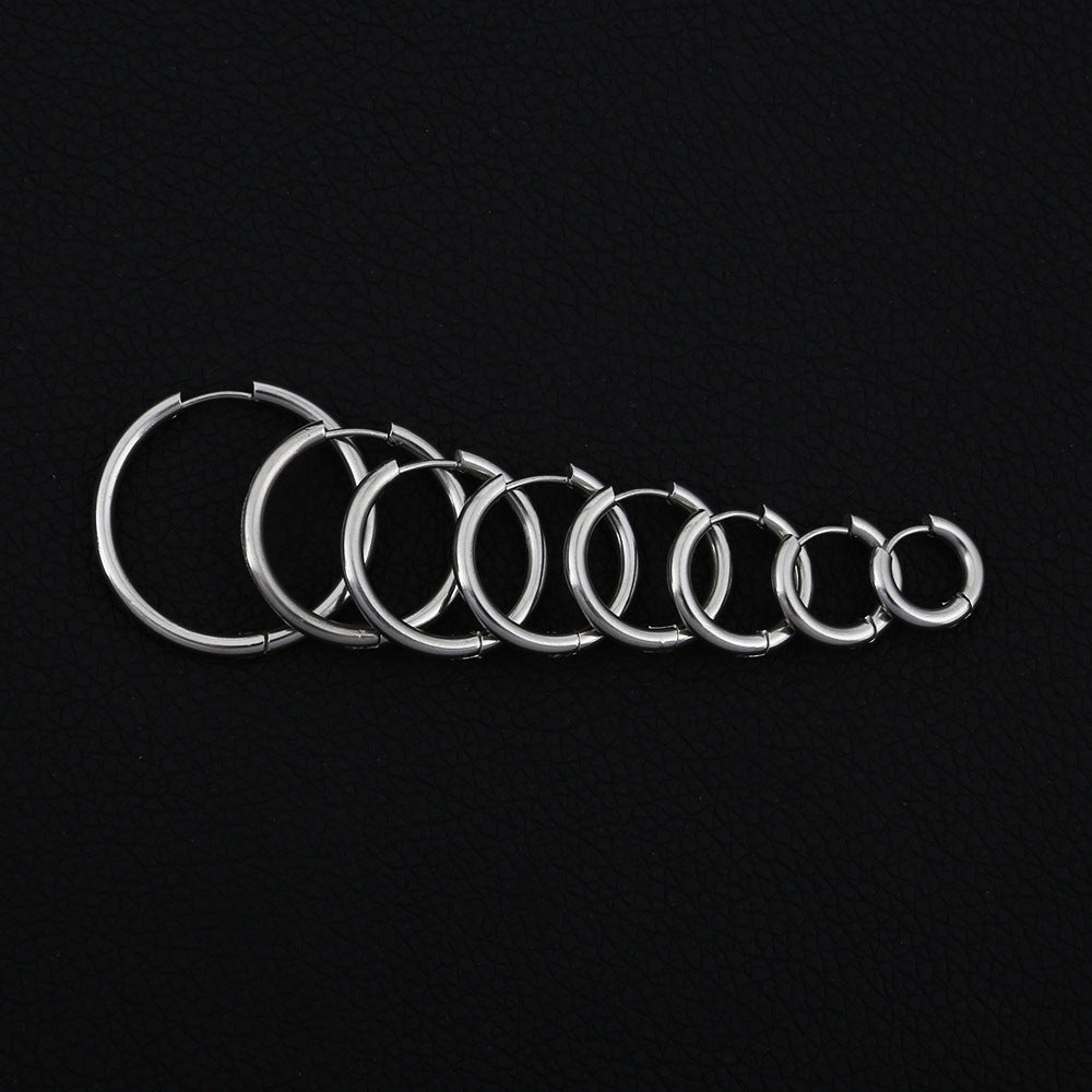 Wholesale Minimalist Stainless Steel Round Hoop Earrings Stylish Unisex Chic Fashion Jewelry Accessory for Everyday Wear