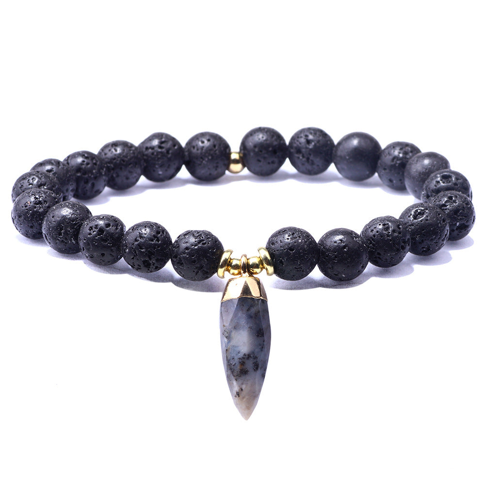 Wholesale light luxury tiger eye agate volcanic stone bracelet
