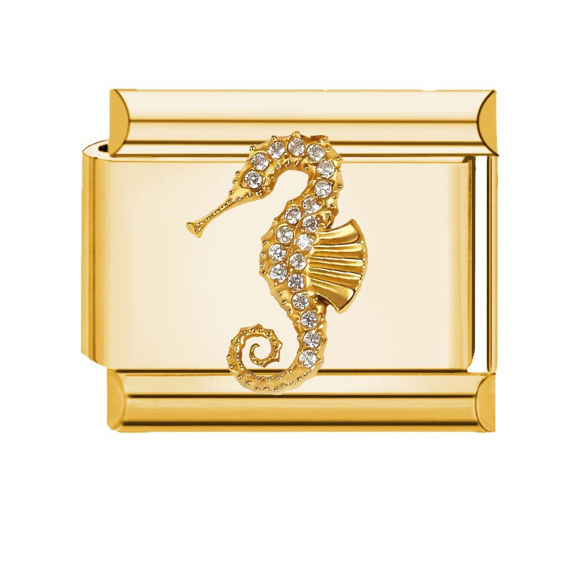 Wholesale Electroplated Stainless Steel Ocean Series Goldfish Pendant Charms For DIY Bracelet Jewelry Accessory