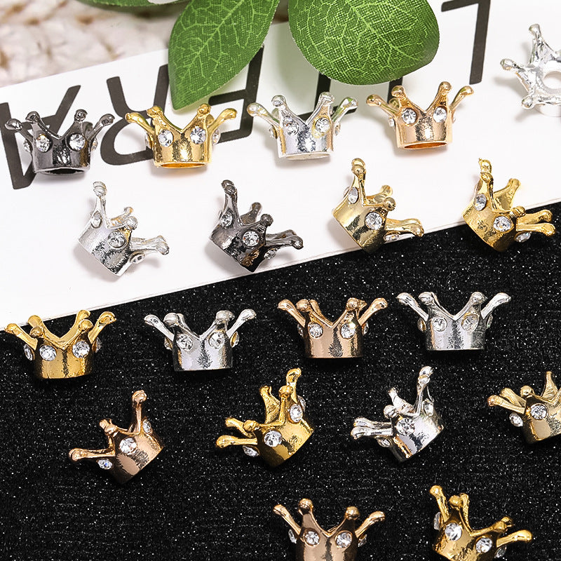 Wholesale 50pcs Three-dimensional Dot Diamond Small Crown Beaded Diy Alloy Accessories ACC-BDS-BLG052