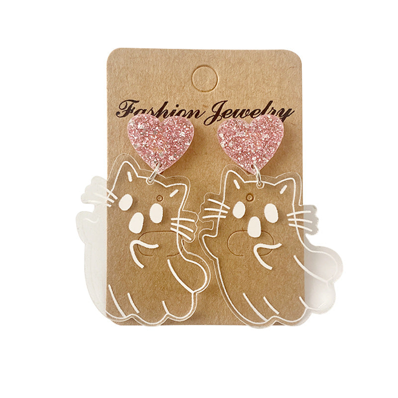 ACRYLIC ACRYLIC GHOST CATO LINO FUNTO FUNTO FUNTO Halloween Pendientes de Halloween