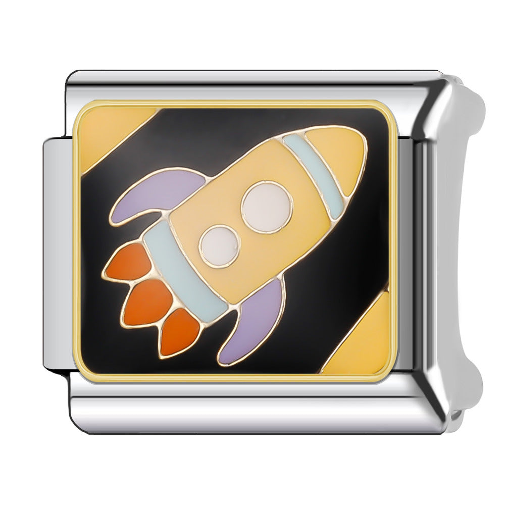 Wholesale Italian Charm Bracelet 9mm DIY Splicing Cosmic Star Series Stainless Steel Composable Bracelet