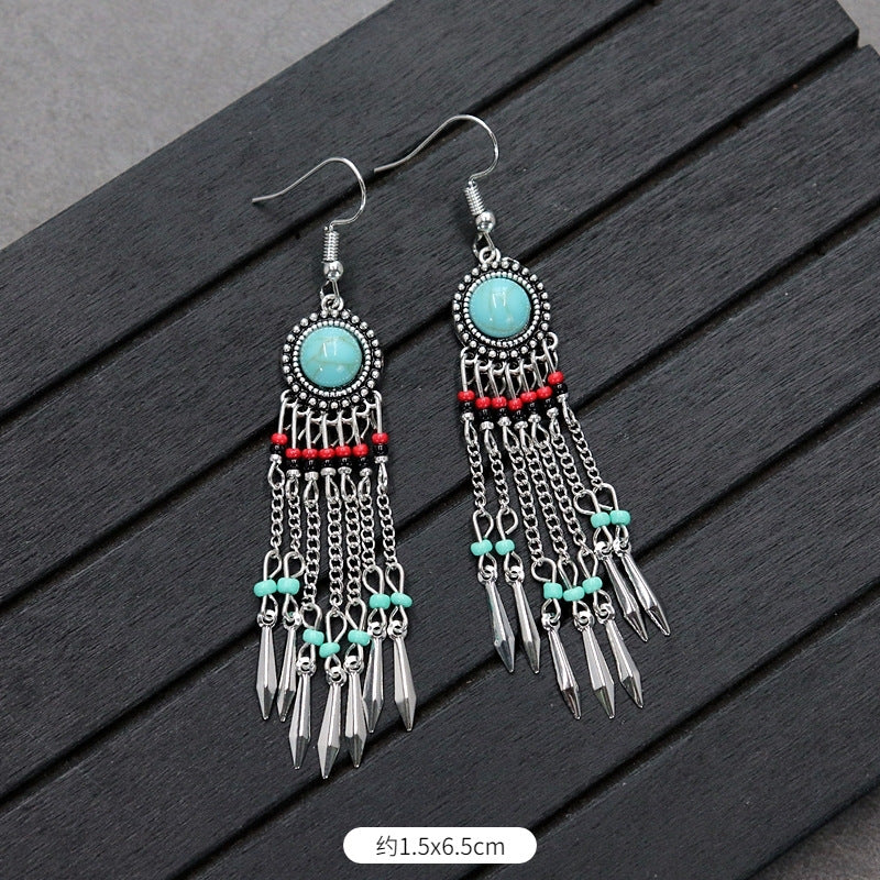 Wholesale Retro Ethnic Earrings Boho Tassel Stud Earrings Bohemian Vintage ACC-ES-Luox009
