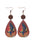 Wholesale  Irregular Graphic Cactus Pattern Leather Earrings