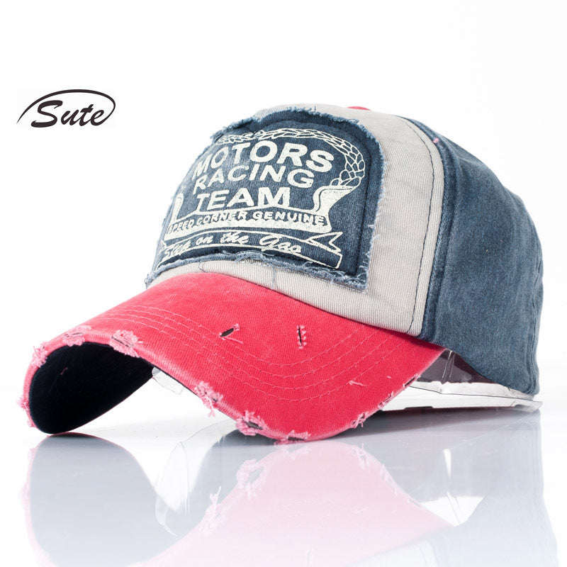 Wholesale Black Washed Cotton Patchwork Baseball Cap Outdoor Sunshade Fashion Accessory