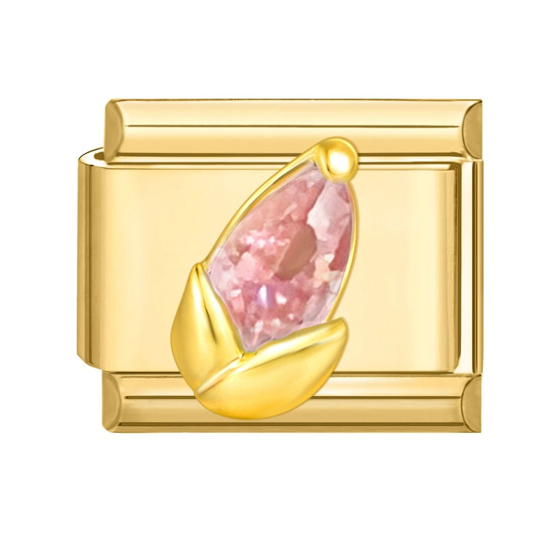 Wholesale Italian Charm Bracelet 9mm DIY Splicing Removable Stainless Steel Gold Base Moon Composable Bracelet