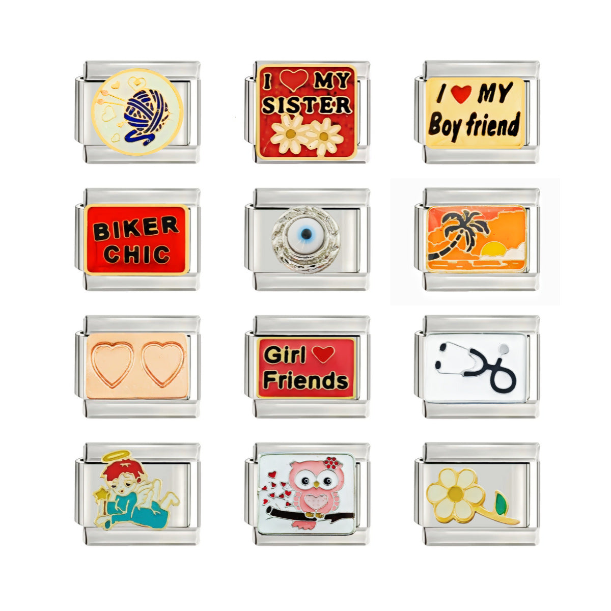 Wholesale Italian Charm Bracelet 9mm DIY Splicing Cute Creative Stainless Steel Composable Bracelet