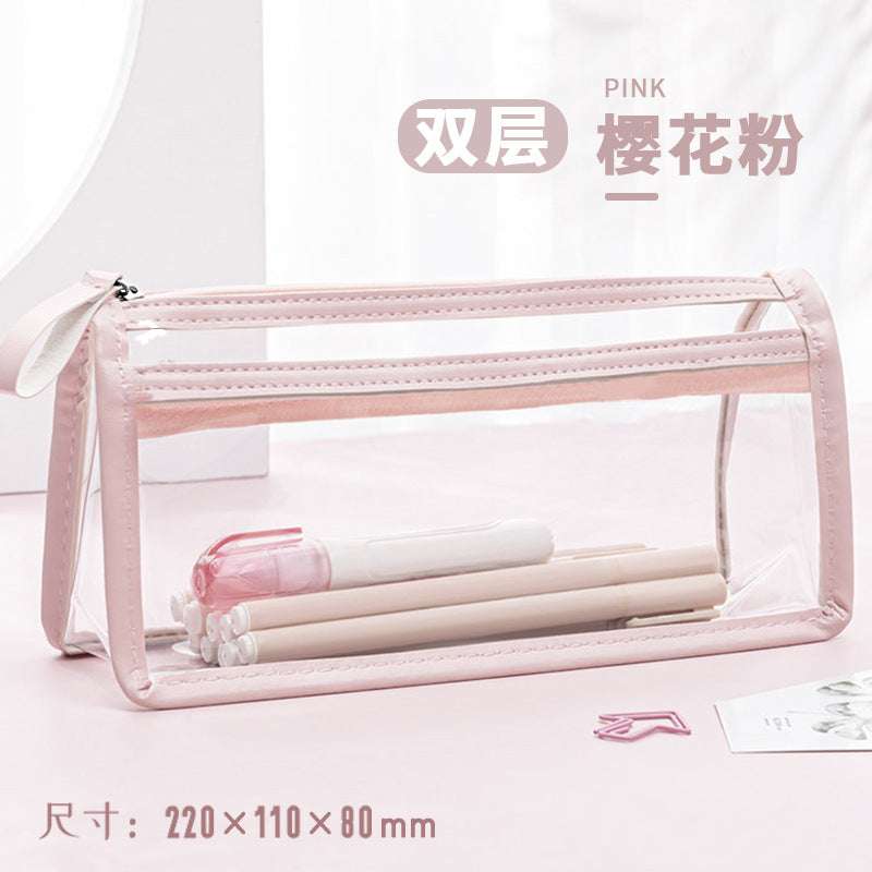 Wholesale Back to School transparent large capacity pencil case