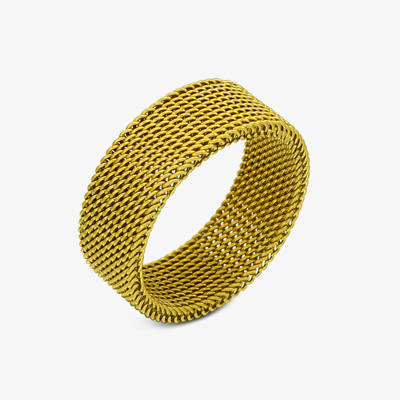 Wholesale Woven Mesh Stainless Steel Rings ACC-RS-BanLan008