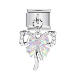 Wholesale 9mm Italian Charm Starter Bracelets DIY Bow Pendant Stainless Steel Composable Bracelet