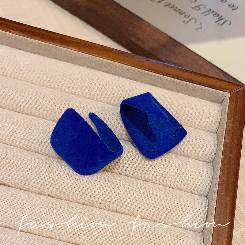 Wholesale 925 silver needle flocking plush earrings literary exaggerated earrings