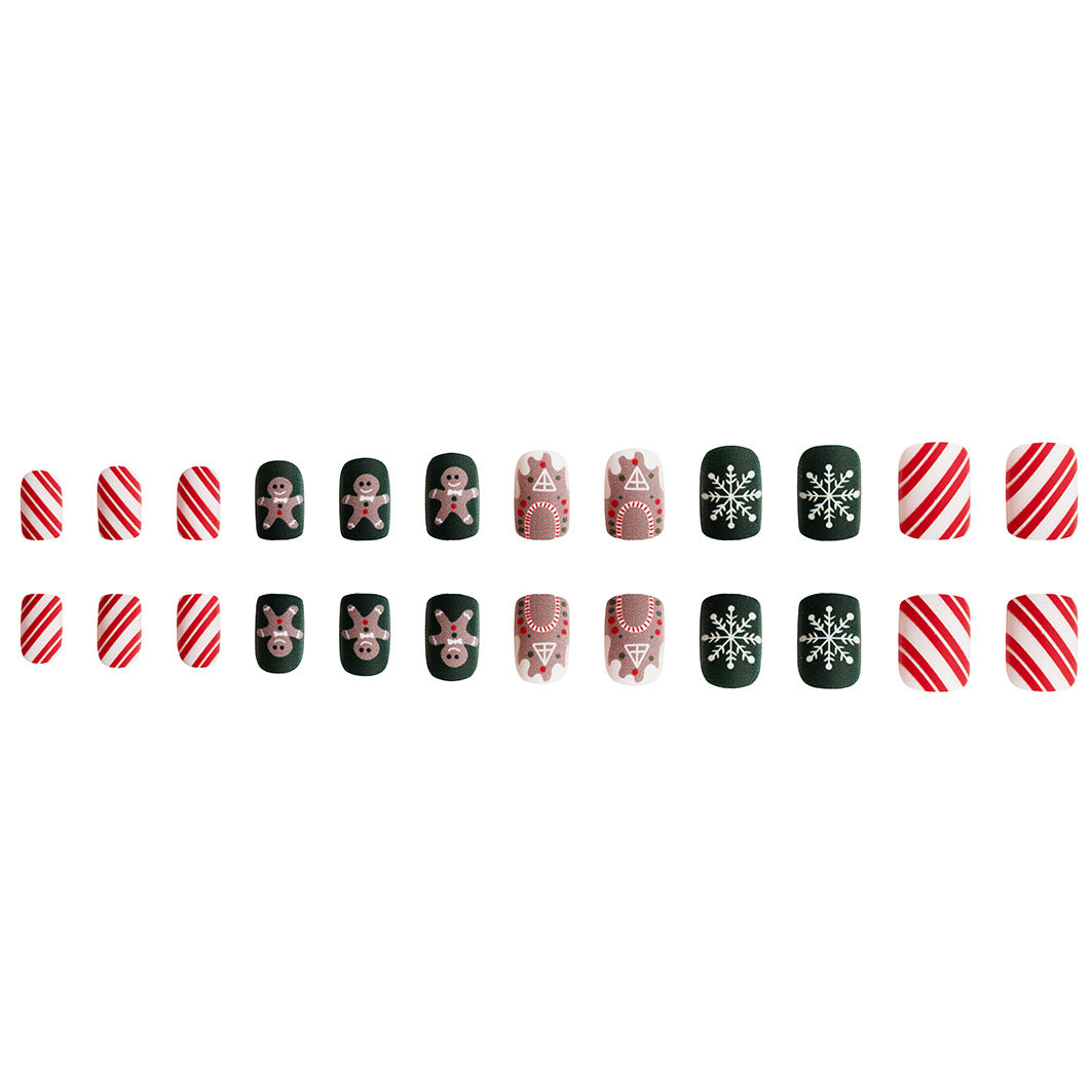 Wholesale 24 Pieces/box Christmas Press-on Nails Kits Nail Stickers ACC-NS-GuaiXL106